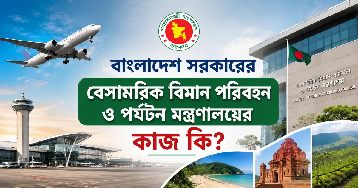 বেসামরিক বিমান পরিবহন ও পর্যটন মন্ত্রণালয়ের কাজ.png